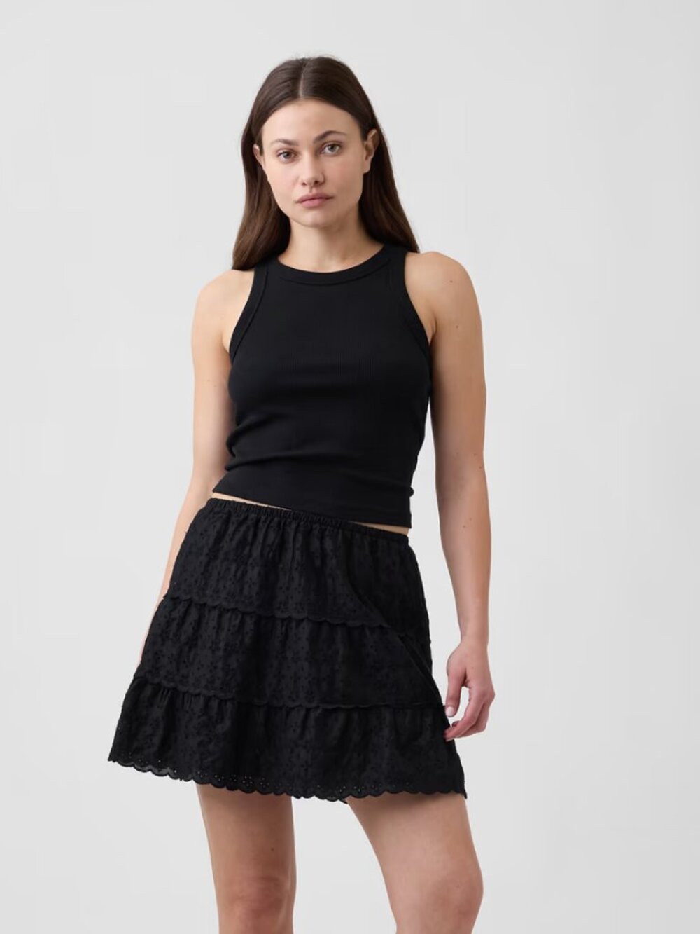 GAP Tiered Eyelet Mini Skirt